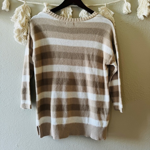 Eddie Bauer | 3/4 Sleeve Knit Striped Sweater - Picture 2 of 5